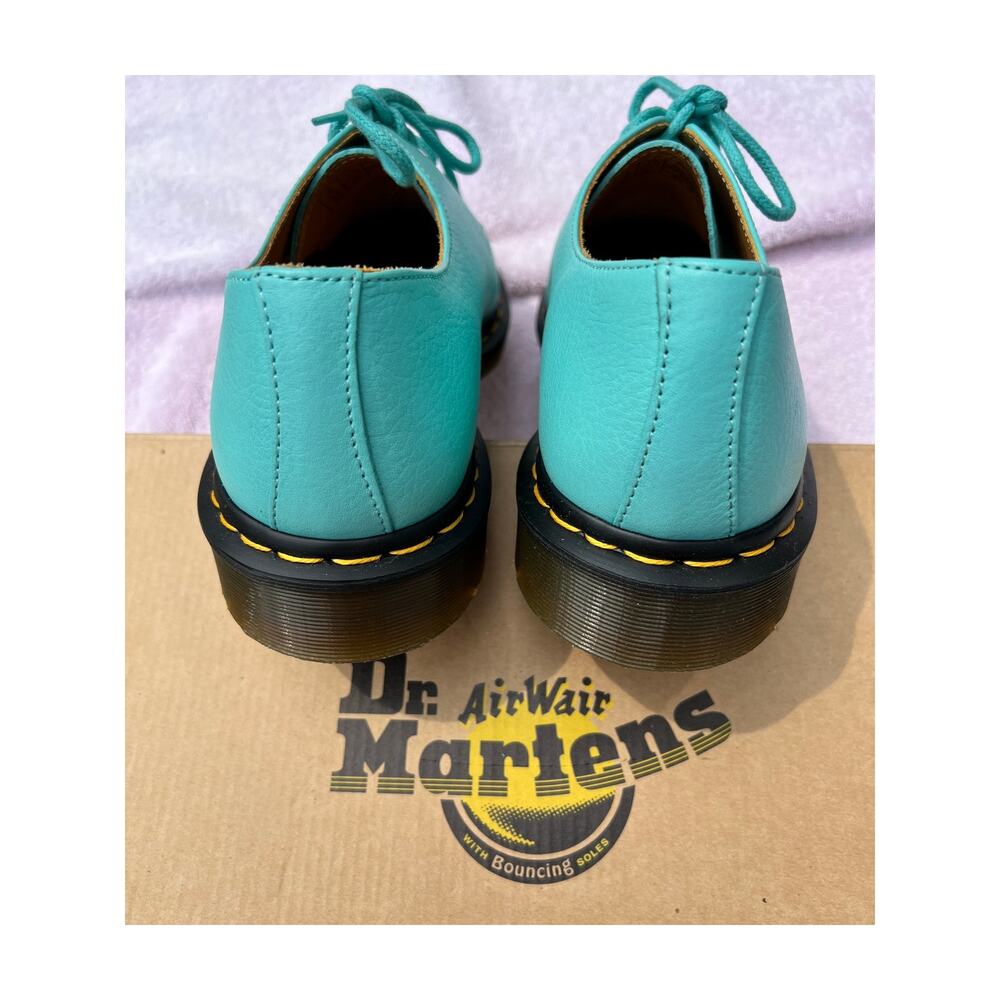 Rare Dr Martens 1461 Hug Me Aqua Leather 3 Eye Oxfords NOS Box Men 10 Women 11 - Picture 3 of 8
